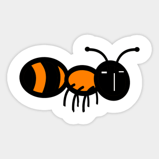 ant black and orang Sticker